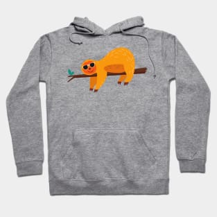 lazy sloth on tree with glasses Hoodie